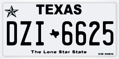 TX license plate DZI6625