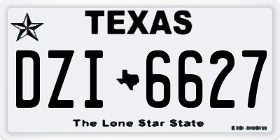 TX license plate DZI6627