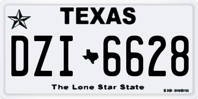 TX license plate DZI6628