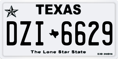 TX license plate DZI6629