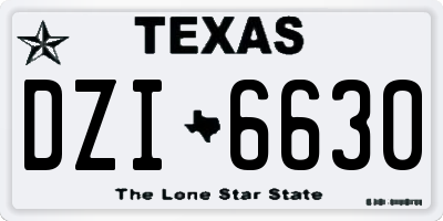TX license plate DZI6630
