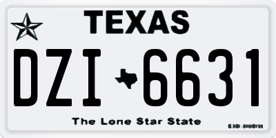 TX license plate DZI6631