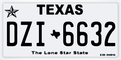 TX license plate DZI6632
