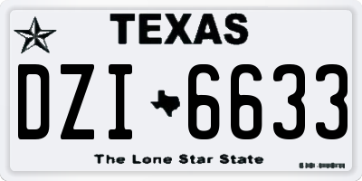 TX license plate DZI6633