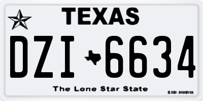 TX license plate DZI6634