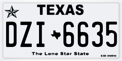 TX license plate DZI6635