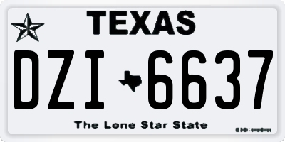 TX license plate DZI6637