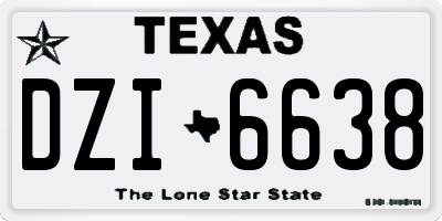 TX license plate DZI6638