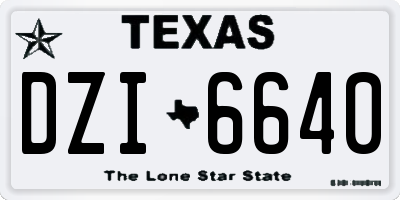 TX license plate DZI6640