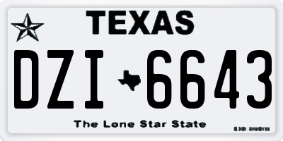TX license plate DZI6643