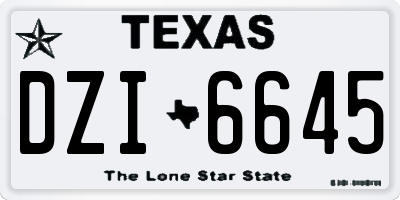 TX license plate DZI6645