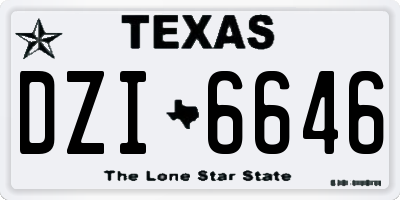 TX license plate DZI6646