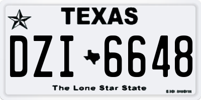 TX license plate DZI6648