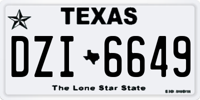TX license plate DZI6649