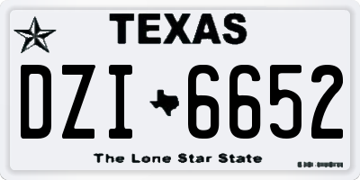 TX license plate DZI6652