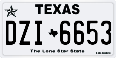 TX license plate DZI6653