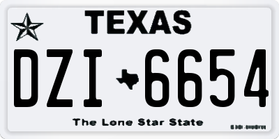 TX license plate DZI6654
