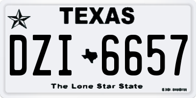 TX license plate DZI6657
