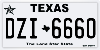 TX license plate DZI6660
