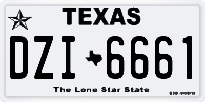TX license plate DZI6661