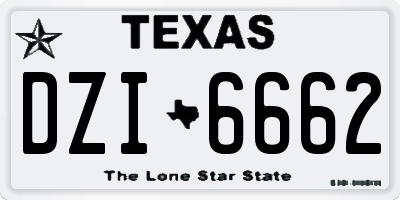 TX license plate DZI6662