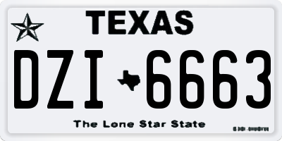 TX license plate DZI6663