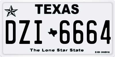TX license plate DZI6664