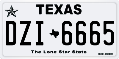 TX license plate DZI6665