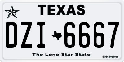 TX license plate DZI6667