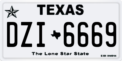 TX license plate DZI6669