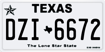 TX license plate DZI6672