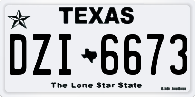 TX license plate DZI6673