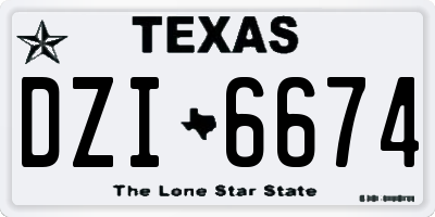 TX license plate DZI6674