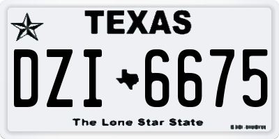 TX license plate DZI6675