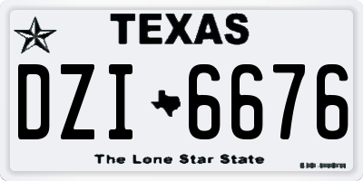 TX license plate DZI6676