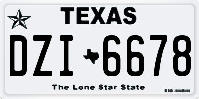 TX license plate DZI6678