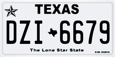 TX license plate DZI6679