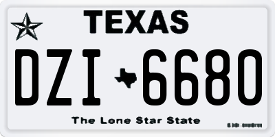 TX license plate DZI6680