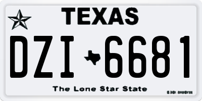 TX license plate DZI6681