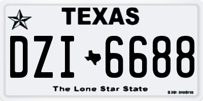 TX license plate DZI6688