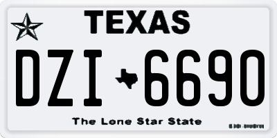 TX license plate DZI6690