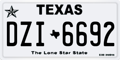 TX license plate DZI6692