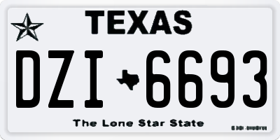 TX license plate DZI6693