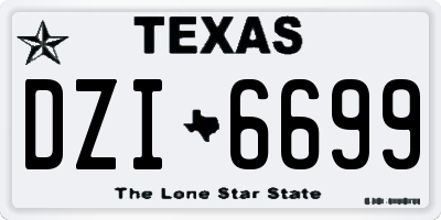 TX license plate DZI6699