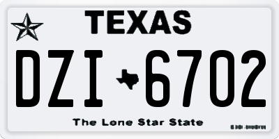 TX license plate DZI6702