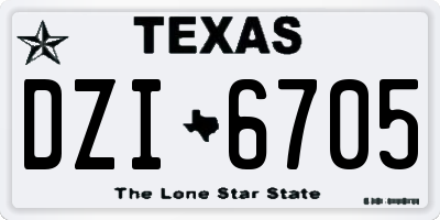 TX license plate DZI6705