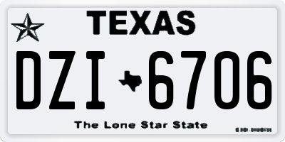 TX license plate DZI6706