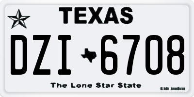 TX license plate DZI6708