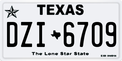 TX license plate DZI6709