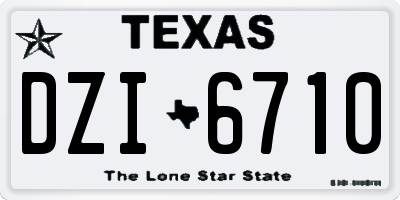TX license plate DZI6710